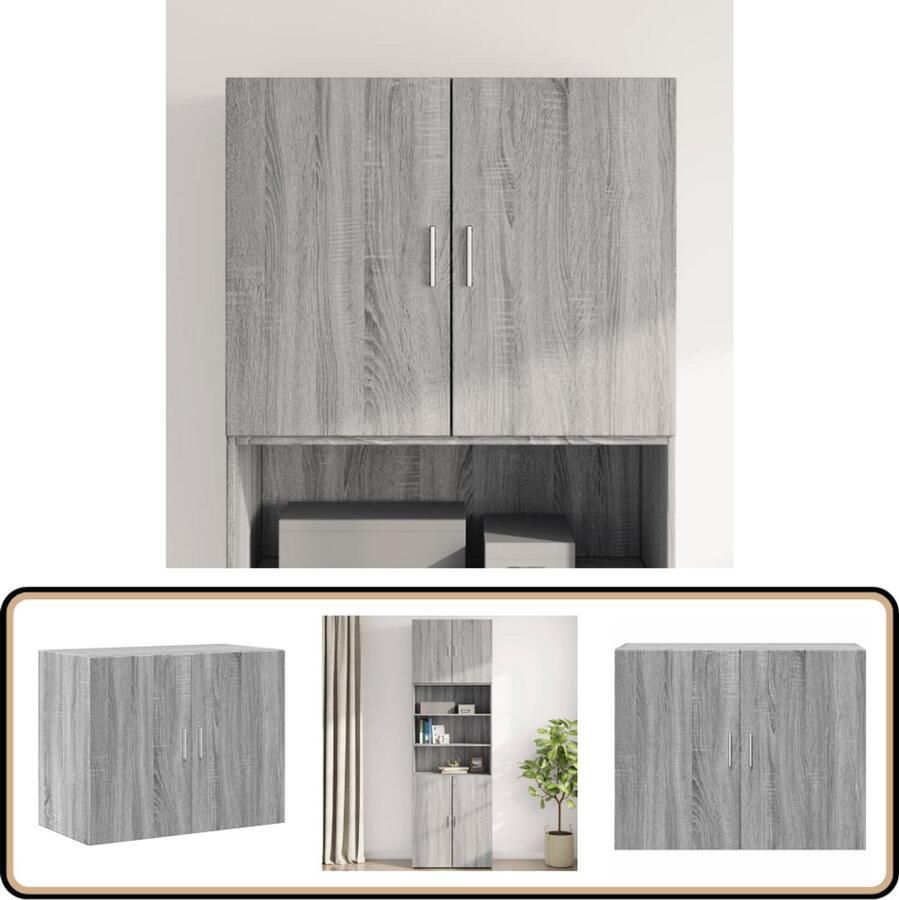 VidaXL Wandkast Grijs Sonoma Eiken 80x42 5x64 cm Hangkast Wandkast Opbergkast Houten Kast Grijze Kast