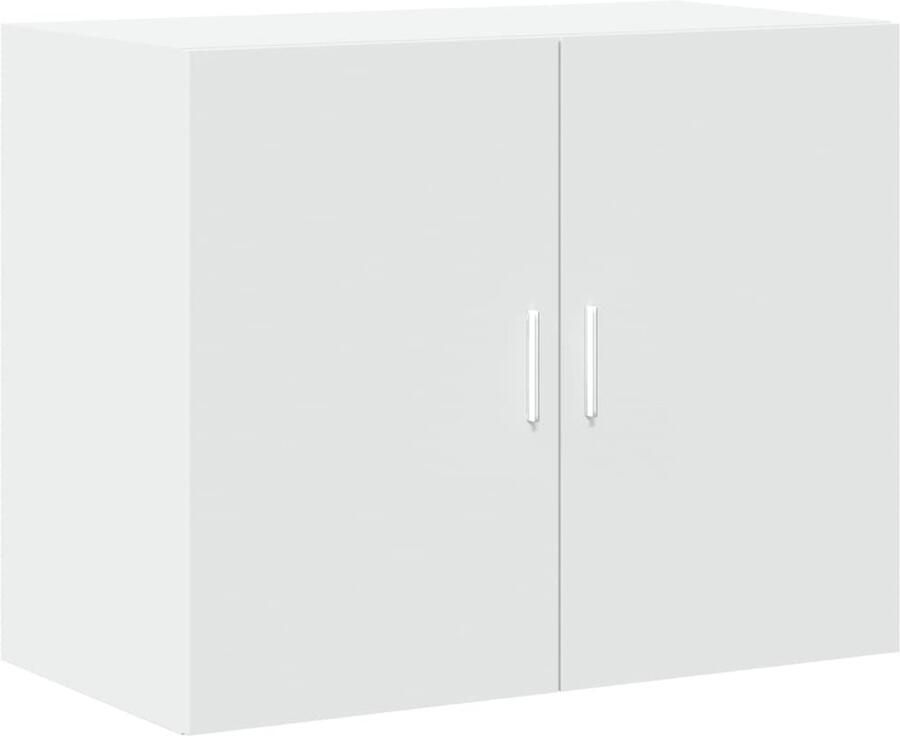 VidaXL Wandkast 80x42 5x64 cm Bewerkt hout Wit Hangkast Wandkast Opbergkast Houten Kast Wit Kast - Foto 2