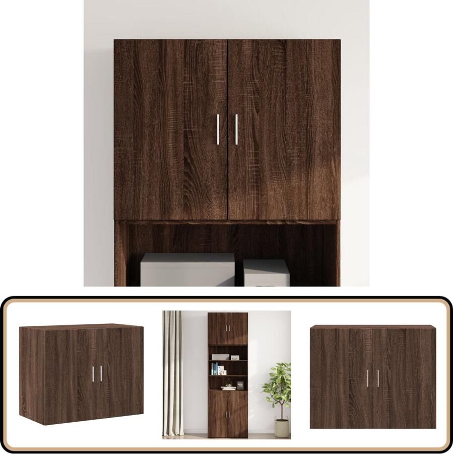 VidaXL Wandkast 80x42 5x64 cm Bruin Eikenhout Hangkast Wandkast Opbergkast Houten Kast Bruine Eiken Kleur
