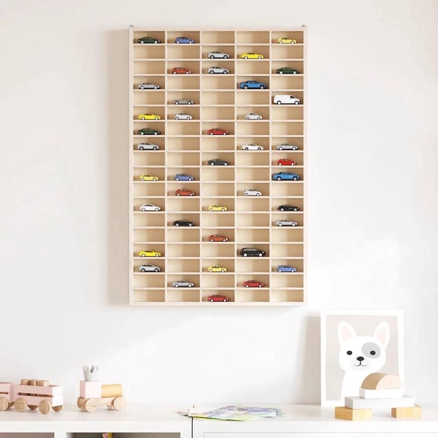 VidaXL Wandkast 90 vakken 50 5x4 5x79 cm Wandplank Opslagoplossing Organiseerkast Multifunctioneel Compact