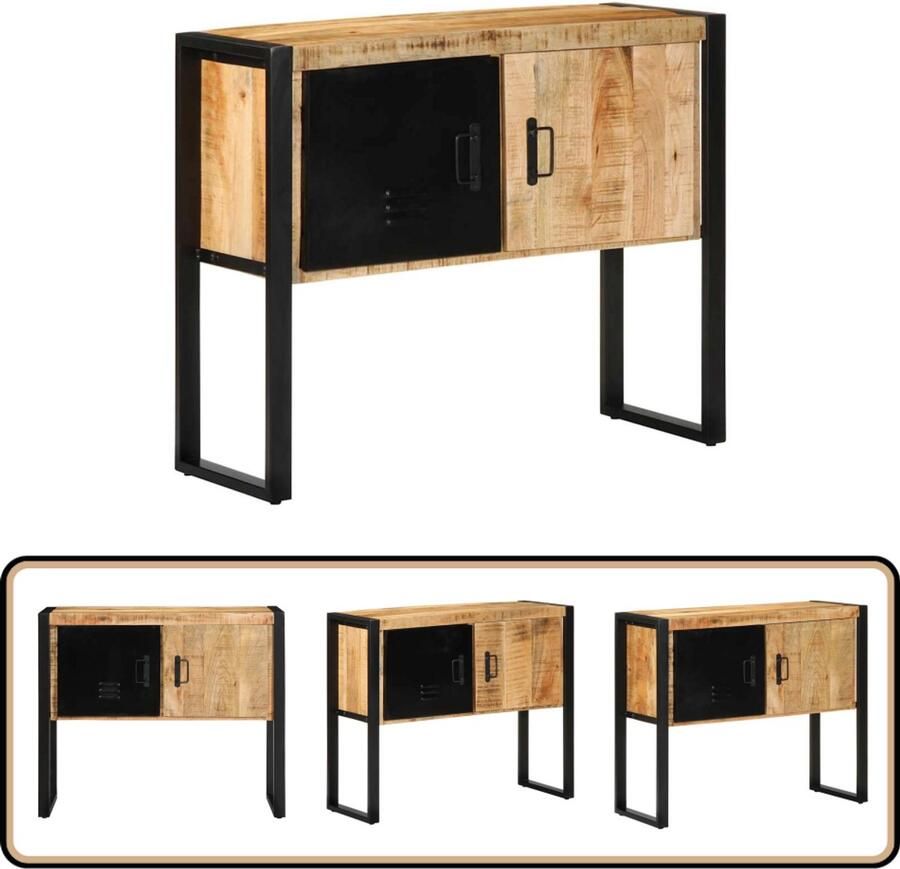 VidaXL Wandkast 90x35x75 cm massief ruw mangohout