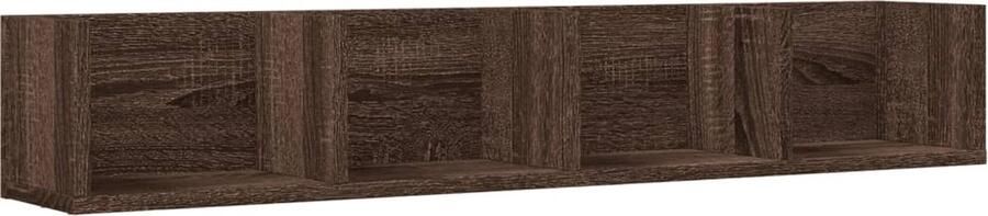 The Living Store Wandkast 99x18x16 5 cm bewerkt hout bruin eikenkleurig Wandkast Houten Kast Hangkast Bergruimte Opbergvak - Foto 2