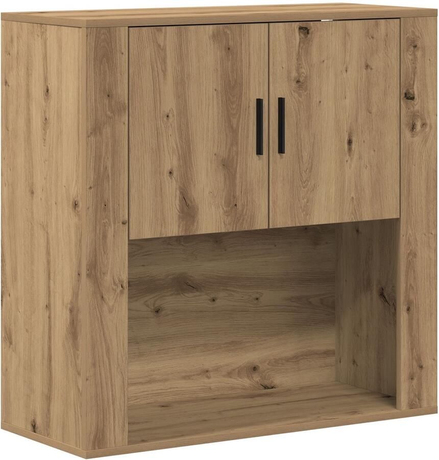 VidaXL Wandkast artisanaal eikenkleurig 80 x 33 x 80 cm Bewerkt hout - Foto 3