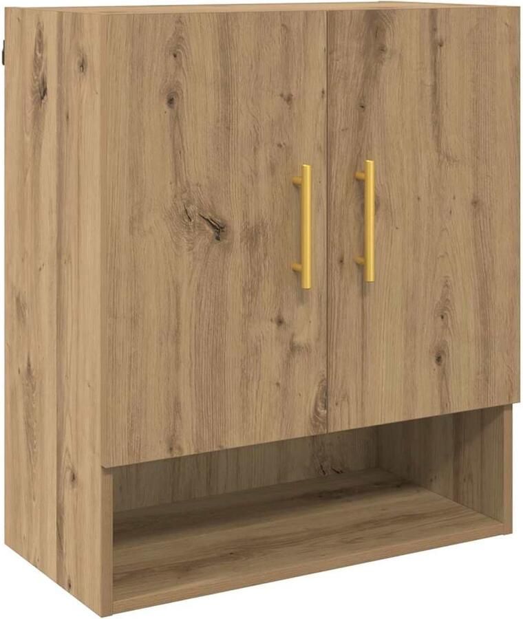 VidaXL Wandkast artisanaal eikenkleurig 60 x 31 x 70 cm Bewerkt hout