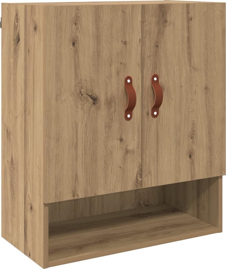 VidaXL Wandkast artisanaal eikenkleurig 60 x 31 x 70 cm Bewerkt hout
