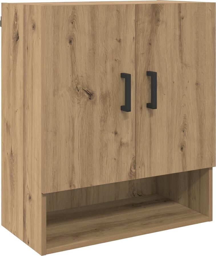 VidaXL Wandkast artisanaal eikenkleurig 60 x 31 x 70 cm Bewerkt hout