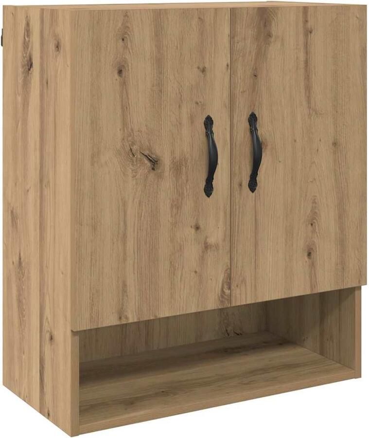 VidaXL Wandkast artisanaal eikenkleurig 60 x 31 x 70 cm Bewerkt hout