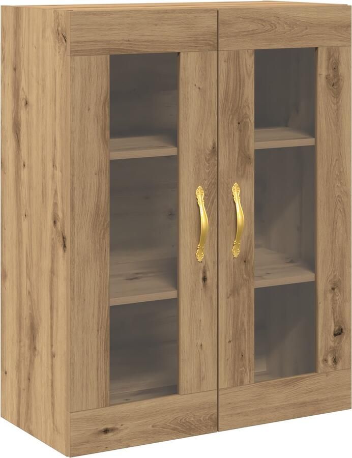 VidaXL Wandkast artisanaal eikenkleurig 69.5 x 34 x 90 cm Bewerkt hout