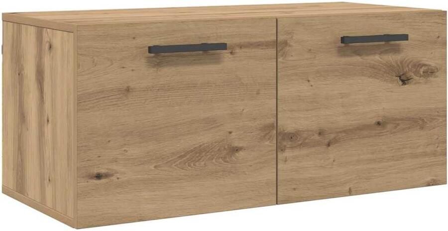 VidaXL Wandkast artisanaal eikenkleurig 80 x 36.5 x 35 cm Bewerkt hout