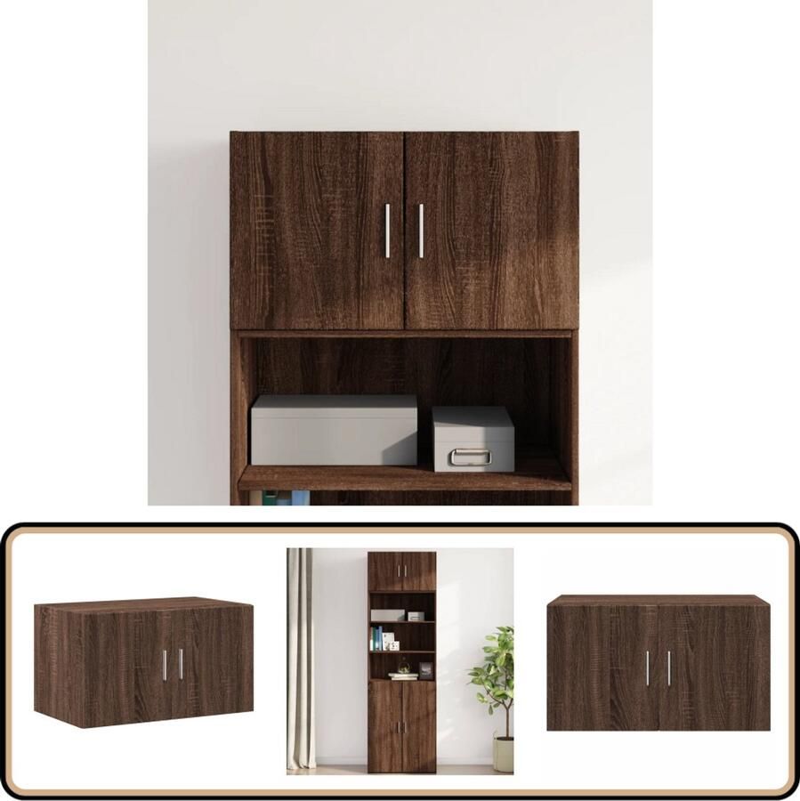 VidaXL Wandkast Bruin Eiken 70x42 5x40 cm Hangkast Wandkast Opbergkast Houten Kast Bruine Eiken Kleur