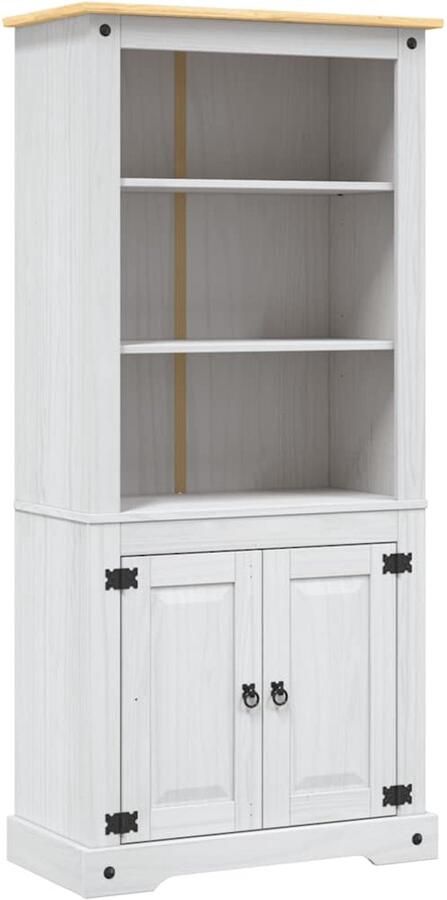 The Living Store Wandkast Corona Massief Grenenhout 80x40x170 cm Rustieke Mexicaanse stijl Houten Wandkast Corona Stijl Grenoble Hout Vintage Kast Mexicaanse Interieur - Foto 4