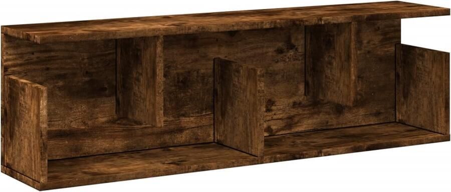 VidaXL Wandkast Gerookt Eiken 100x20x30 cm Wandkast Houten Kast Opbergkast Zwevende Kast Badkamerkast