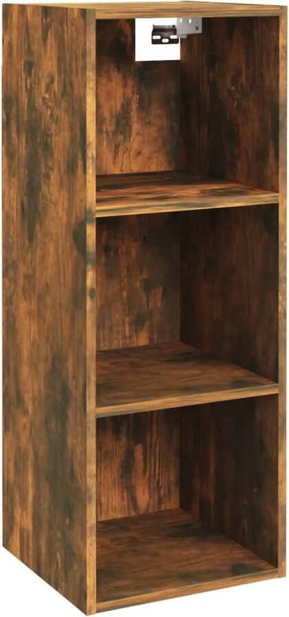 VidaXL Wandkast Gerookt Eiken 34 5x32 5x90 cm Wandkast Tv Meubel Bergruimte Houten Kast Zwevende Kast