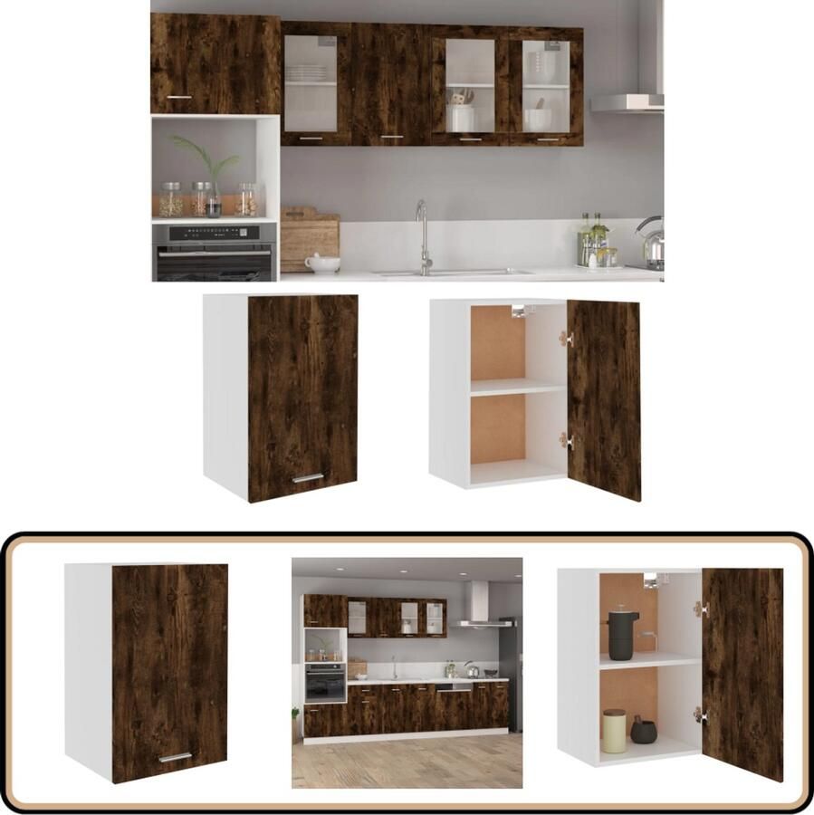 VidaXL Wandkast Gerookt Eiken 39 5x31x60 cm Keuken Kast Wandkast Hangkast Houten Kast Bruine Kast