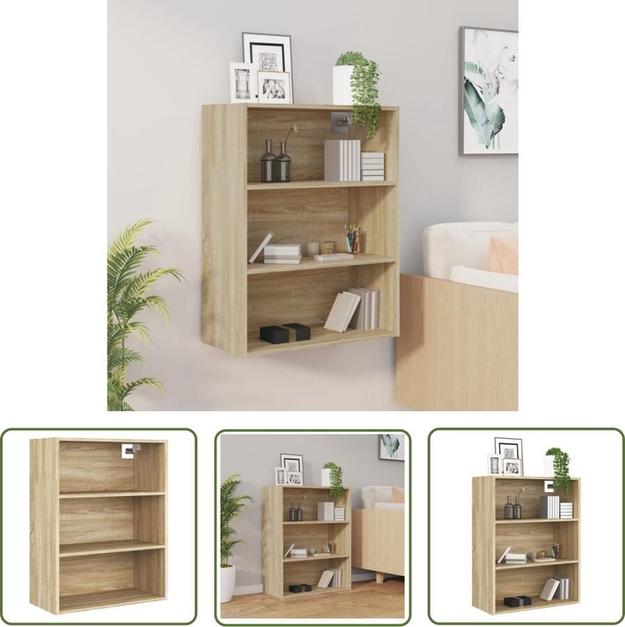 The Living Store Hangkast 69 5x32 5x90 cm sonoma eikenkleurig Hangkast Wandmontage Opbergkast Houten Kast Sonoma Eiken