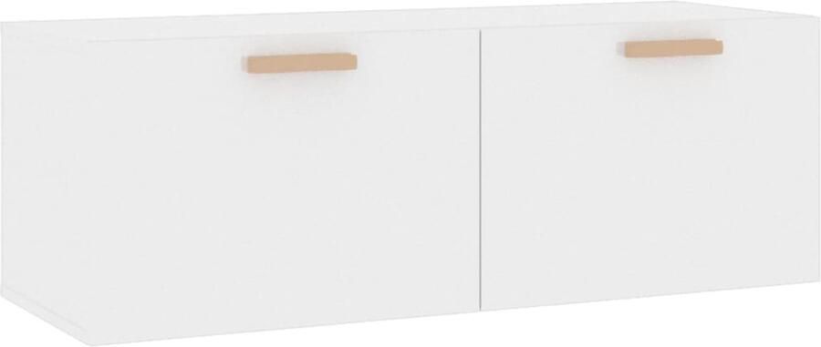 VidaXL Wandkast Hoogglans Wit 100x36 5x35 cm Wandkast Houten Kast Witte Kast Opslagoplossing Keukenopslag Woonkamerdecoratie Moderne Kast