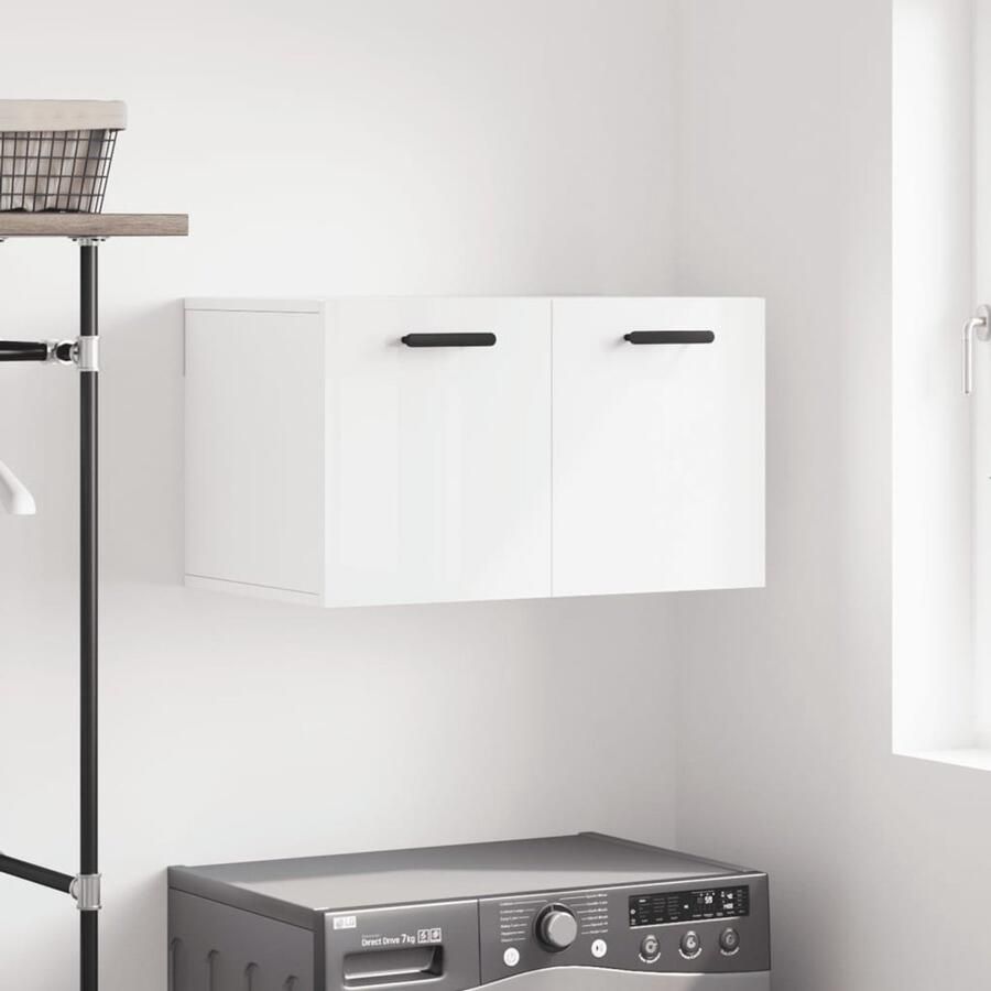 VidaXL Wandkast Hoogglans Wit 60x36 5x35 cm Zwevende Wandkast Houten Kast Witte Kast Badkamerkast