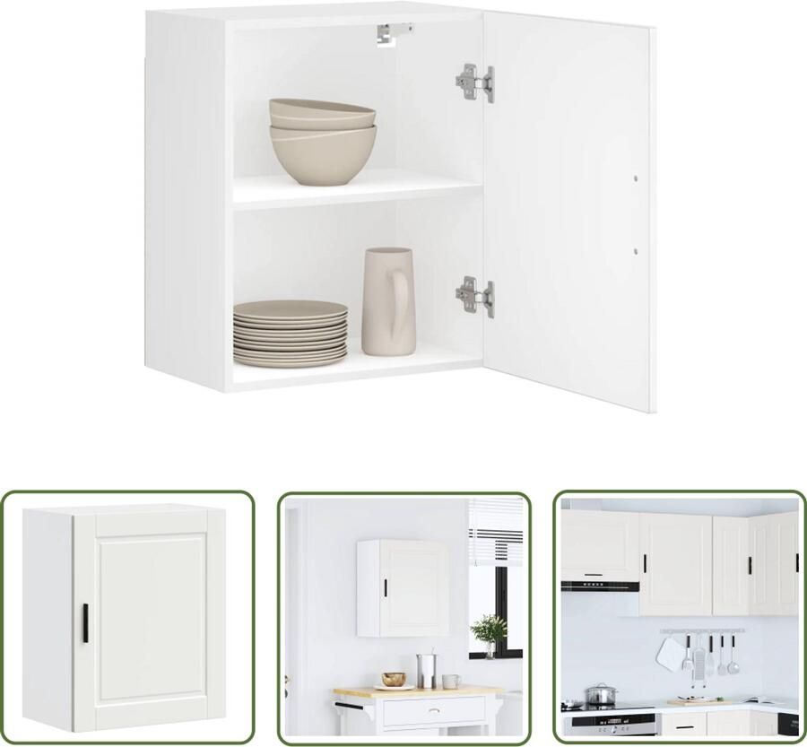 VidaXL Wandkast Keuken Kast Keukenwandkast Porto bewerkt hout wit Opslagoplossing Keuken Organisatie Houten Kast