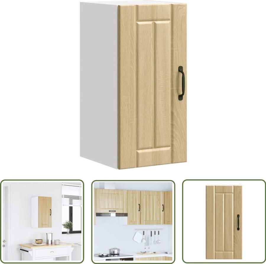 VidaXL Keukenwandkast Lucca bewerkt hout sonoma eikenkleurig Keukenwandkast Wandkast Sonoma Eiken Houten Kast Keukenopbergruimte