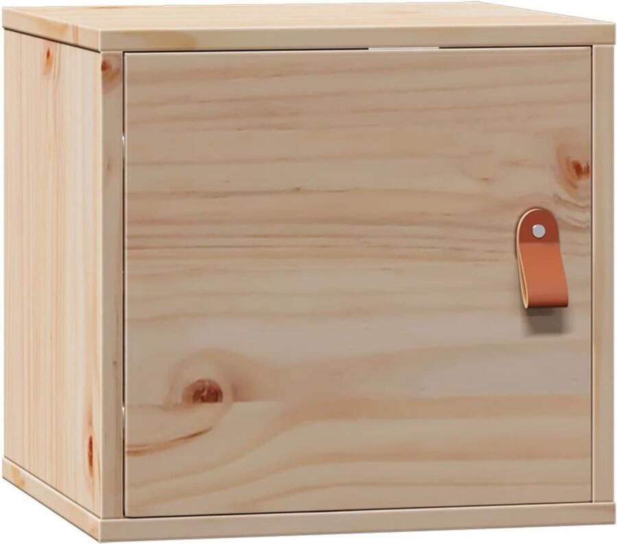 The Living Store Wandkast 31 5x30x30 cm massief grenenhout Wandkast Grenoblen Houtsoort Opbergkast Hangkast