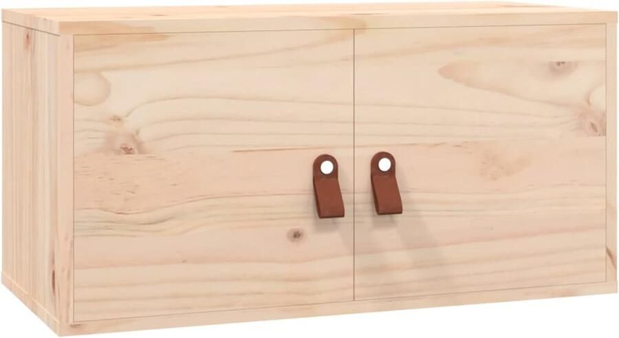 VidaXL Wandkast Massief Grenenhout 60x30x30 cm Wandkast Grenenhouten Kast Opbergkast Hangkast Vintage Kast