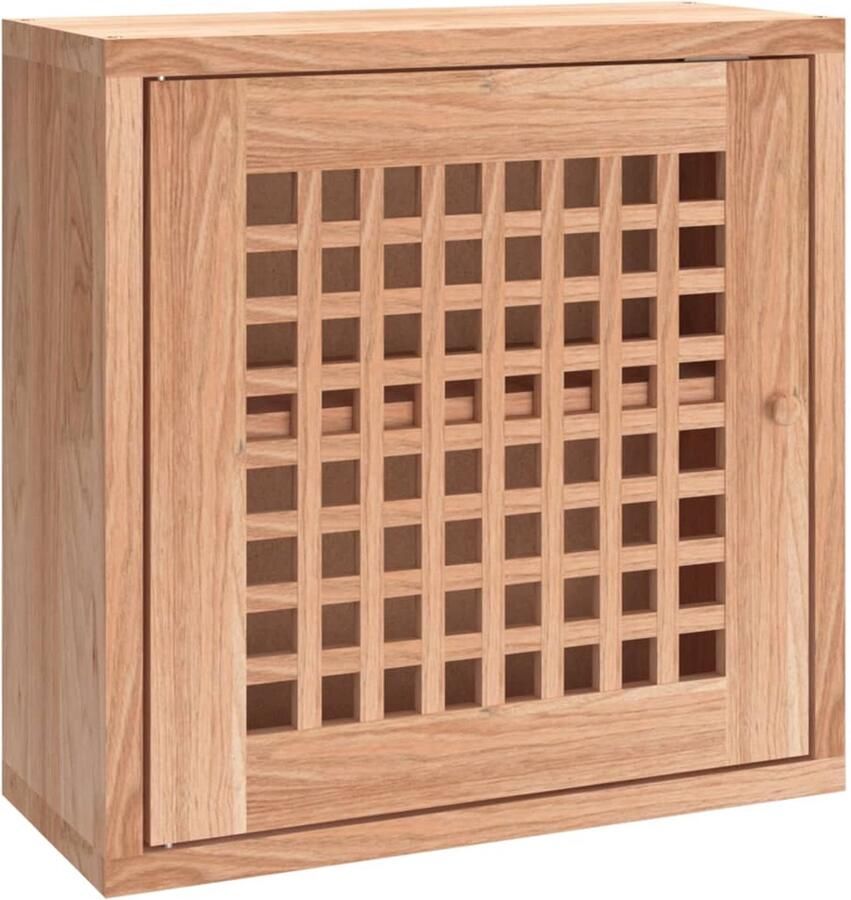 VidaXL Wandkast Massief Walnotenhout 42x18x42 cm Wandkast Hout Meubel Walnoten Meubels Vintage Kast Landelijke Stijl Opbergkast Kleine Kast