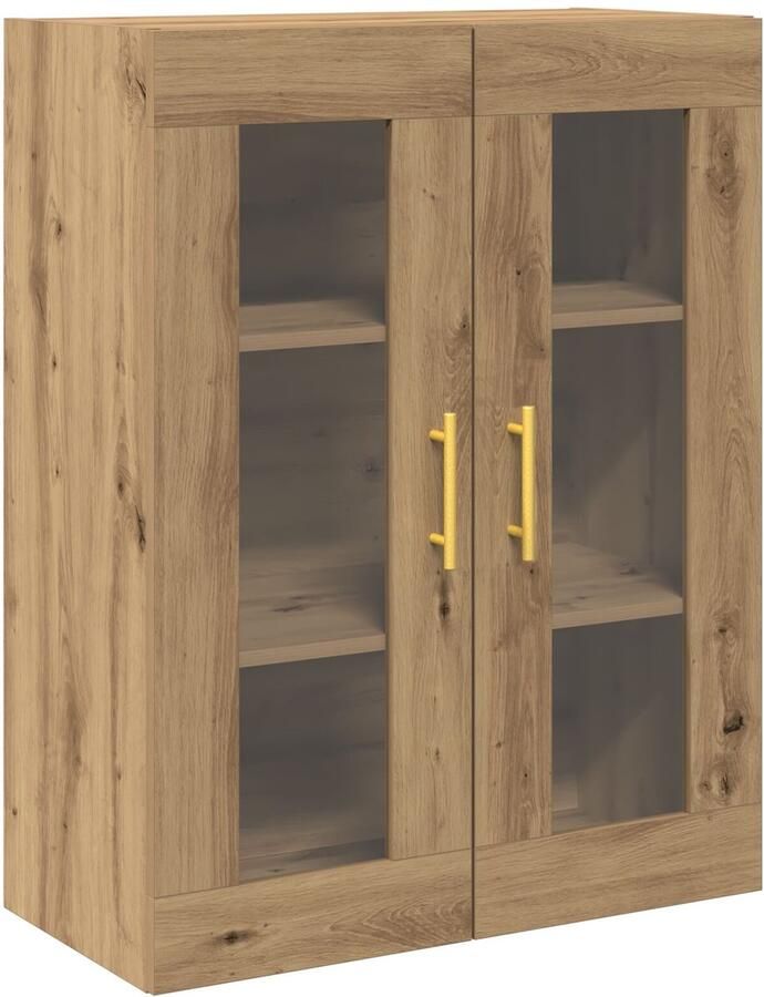 VidaXL Wandkast artisanaal eikenkleurig 69.5 x 34 x 90 cm Bewerkt hout - Foto 2