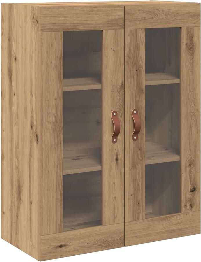 VidaXL Wandkast artisanaal eikenkleurig 69.5 x 34 x 90 cm Bewerkt hout - Foto 2