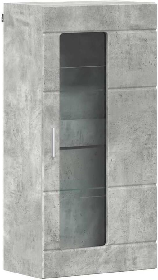 VidaXL Wandkast met plank Betongrijs 55 x 29 x 100 cm Bewerkt hout