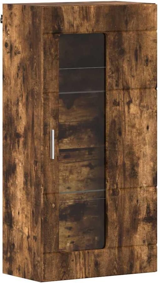 VidaXL Wandkast met plank Gerookt eiken 55 x 29 x 100 cm Bewerkt hout