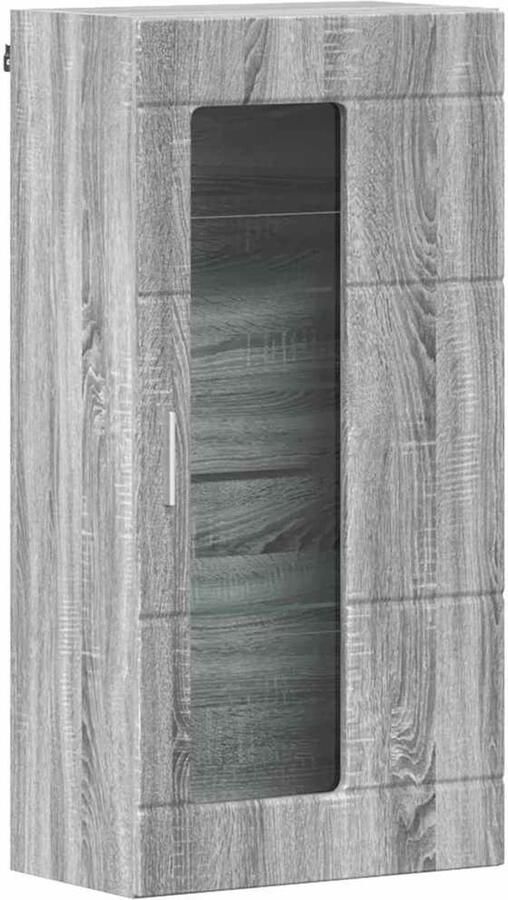 VidaXL Wandkast met plank Grijs sonoma 55 x 29 x 100 cm Bewerkt hout