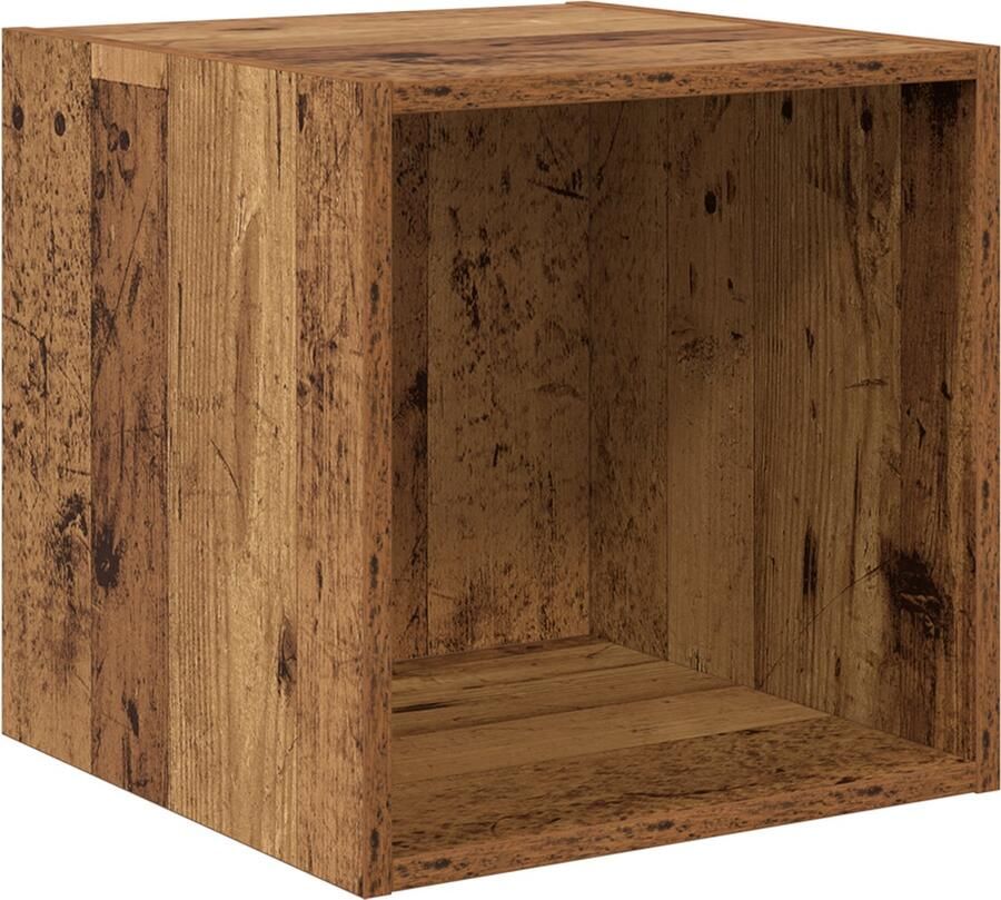 VidaXL Wandkast met plank Oud hout 37 x 37 x 37 cm Bewerkt hout