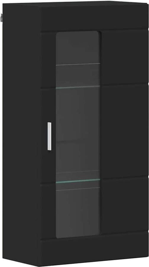 VidaXL Wandkast met plank Zwart 55 x 29 x 100 cm Bewerkt hout