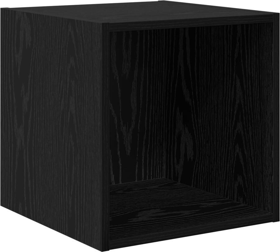 VidaXL Wandkast met plank Zwart eiken 37 x 37 x 37 cm Bewerkt hout
