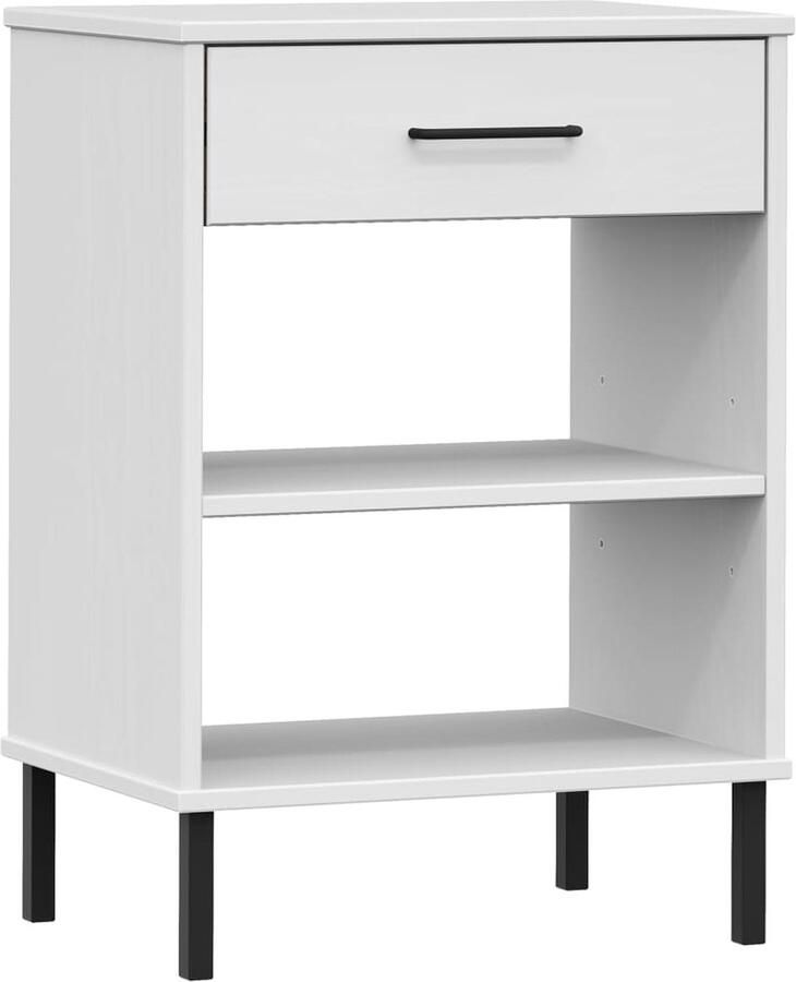 VidaXL Wandkast OSLO Massief Grenenhout Wit Wandtafel Industrieel Design Houten Wandtafel Grenoble Hout Witte Wandtafel Salontafel Entreebankje Opslagmogelijkheden Tv Stand - Foto 2