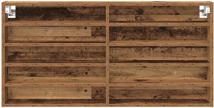 VidaXL Display Kast met plank Anders Oud Hout 100 x 8.5 x 50 cm - Foto 3