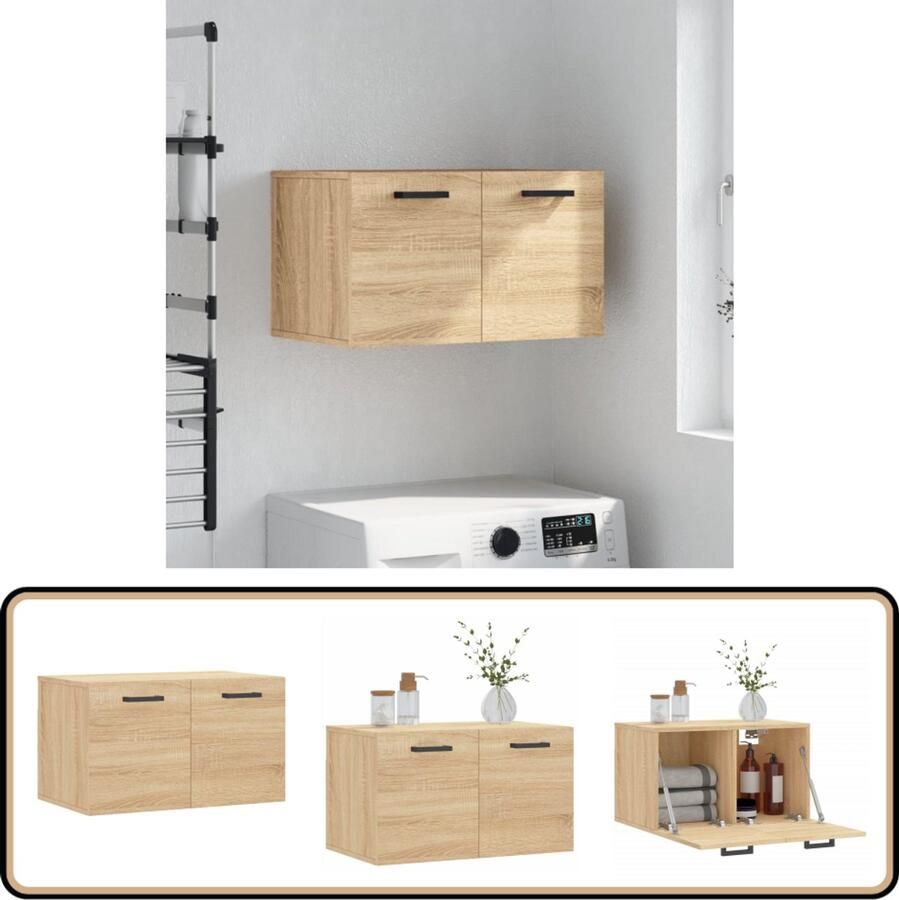VidaXL Wandkast Sonoma Eiken 60x36 5x35 cm Zwevende Wandkast Houten Wandkast Opbergkast Salon Meubilair Badkamer Meubilair Bedroom Meubilair Sonoma Eiken