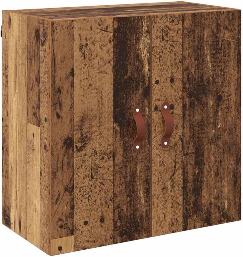 VidaXL Wandkast Wandgemonteerd Oud hout 60 x 31 x 60 cm Bewerkt hout