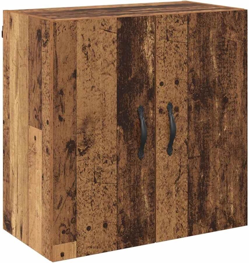 VidaXL Wandkast Wandgemonteerd Oud hout 60 x 31 x 60 cm Bewerkt hout