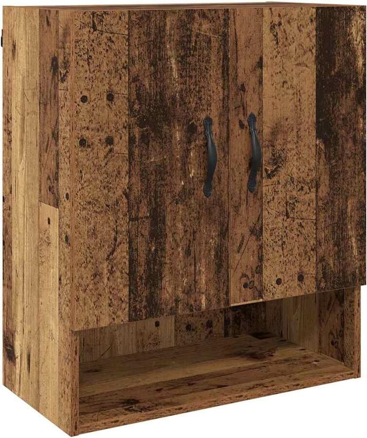 VidaXL Wandkast Wandgemonteerd Oud hout 60 x 31 x 70 cm Bewerkt hout