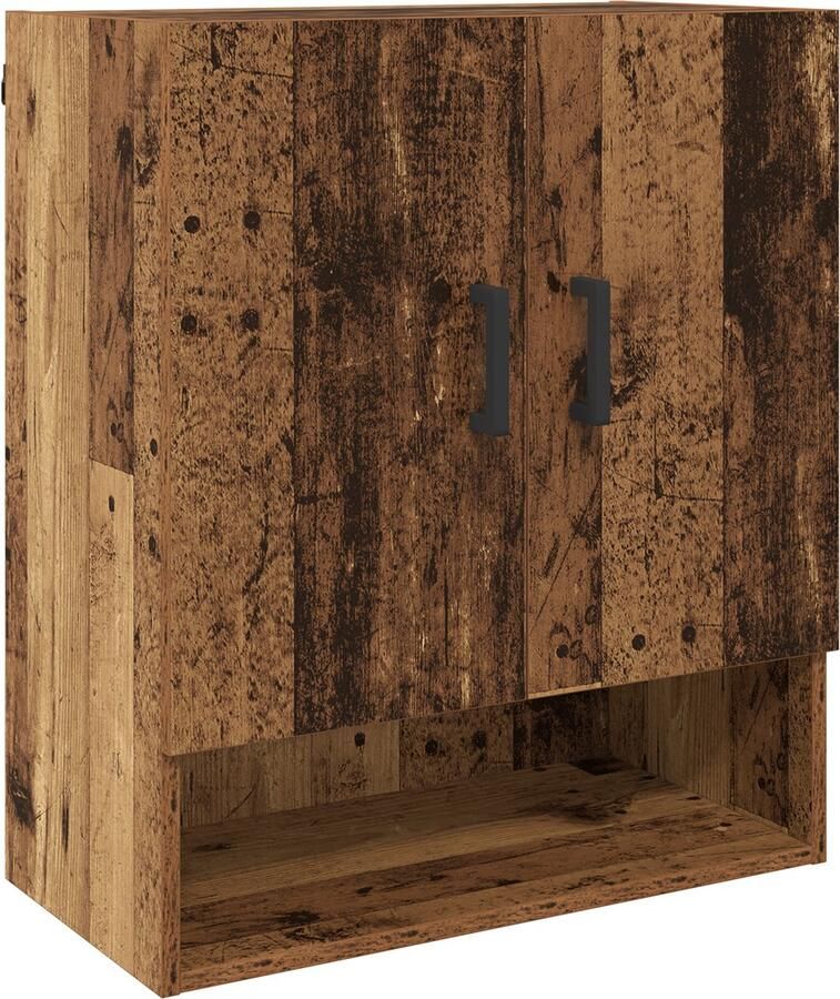 VidaXL Wandkast Wandgemonteerd Oud hout 60 x 31 x 70 cm Bewerkt hout