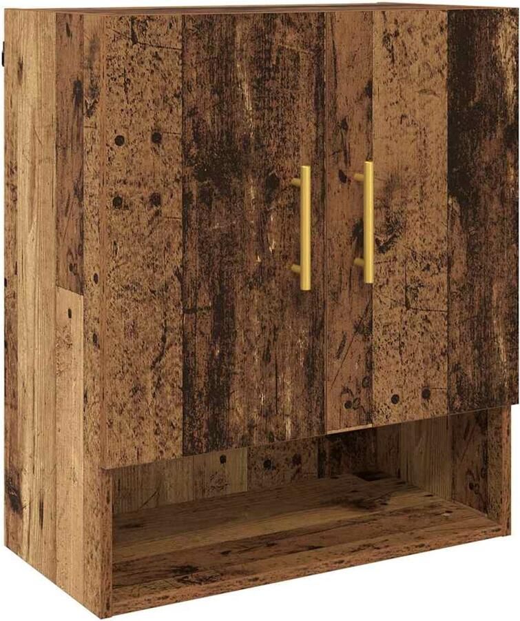 VidaXL Wandkast Wandgemonteerd Oud hout 60 x 31 x 70 cm Bewerkt hout