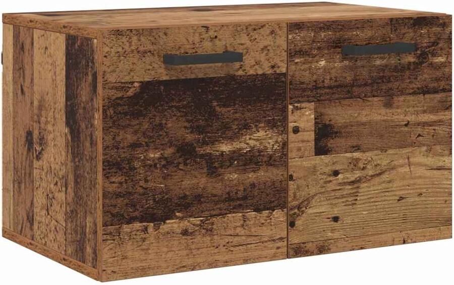 VidaXL Wandkast Wandgemonteerd Oud hout 60 x 36.5 x 35 cm Bewerkt hout