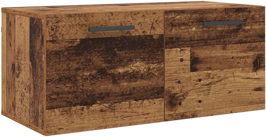 VidaXL Wandkast Wandgemonteerd Oud hout 80 x 36.5 x 35 cm Bewerkt hout