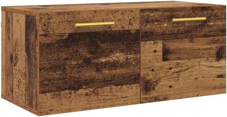VidaXL Wandkast Wandgemonteerd Oud hout 80 x 36.5 x 35 cm Bewerkt hout