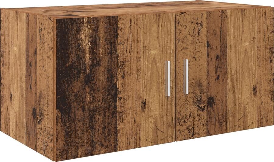 VidaXL Wandkast Wandgemonteerd met de deur Oud hout 80 x 42.5 x 40 cm Bewerkt hout