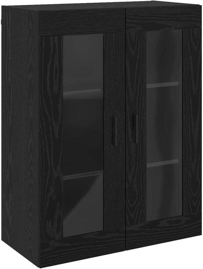 VidaXL Wandkast met plank Zwart eiken 69.5 x 34 x 90 cm Bewerkt hout