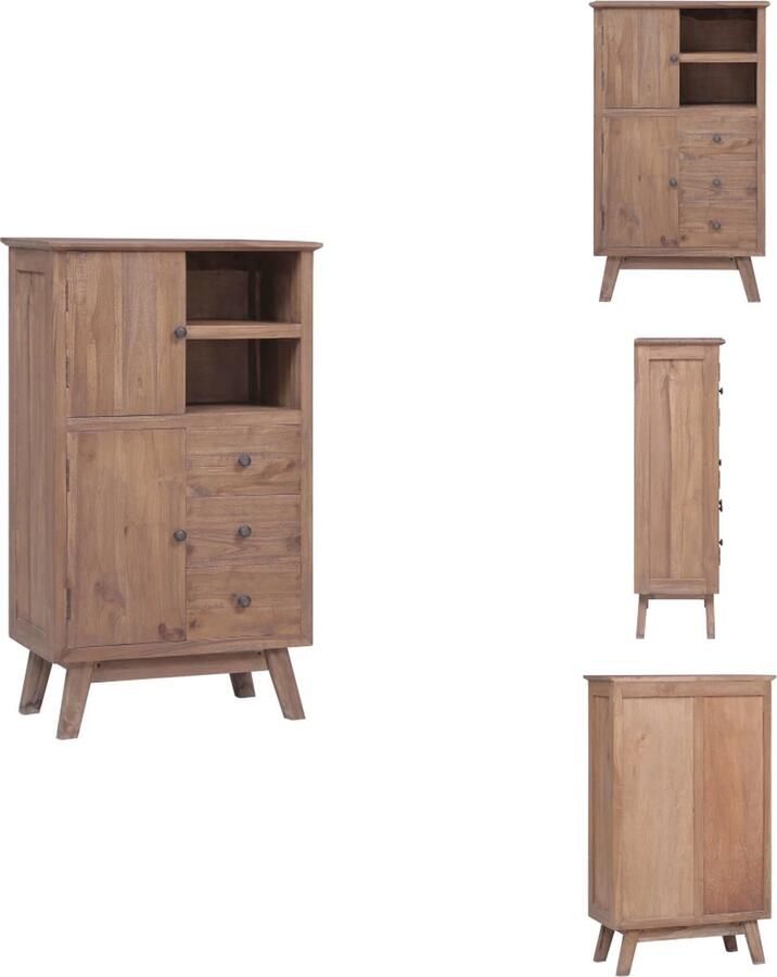 VidaXL Wandkast Wandkasten Boekenkast Boekenkasten Hoge kast 60x30x100 cm massief teakhout
