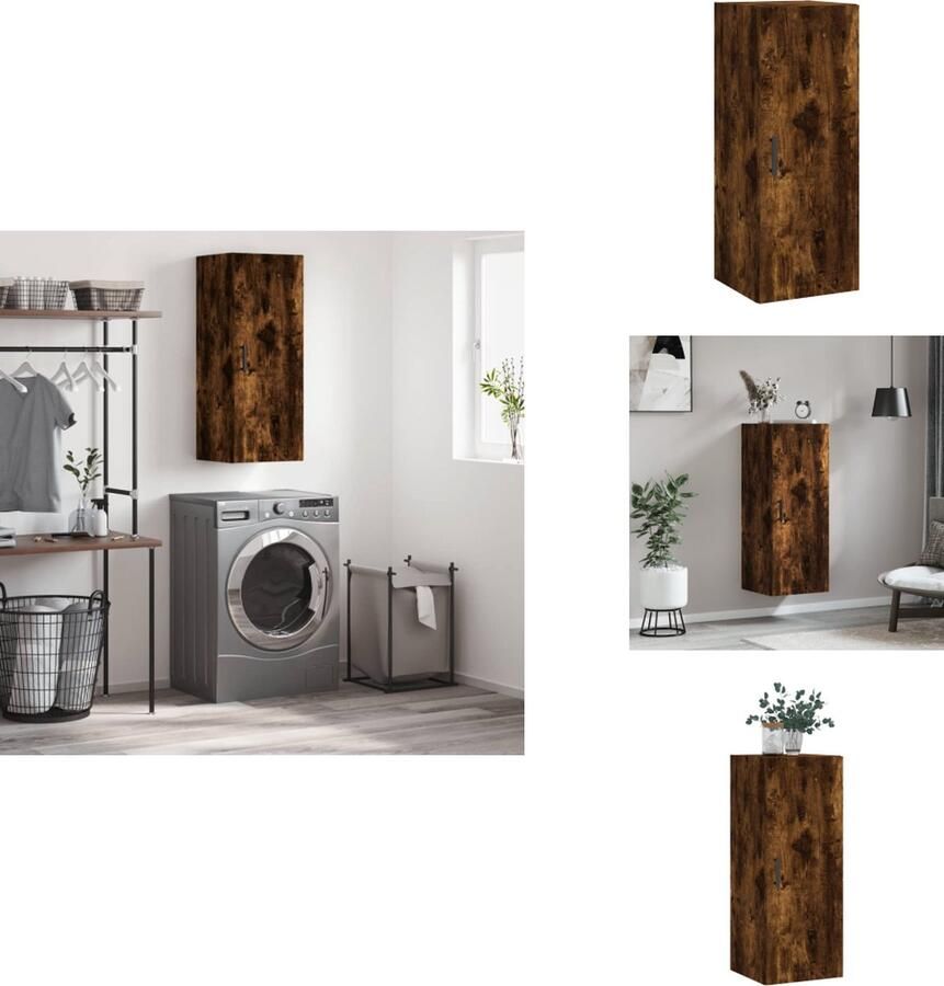 VidaXL Wandkast Wandkasten Hangkast Hangende Kast Hangkast 34 5x34x90 cm gerookt eikenkleurig