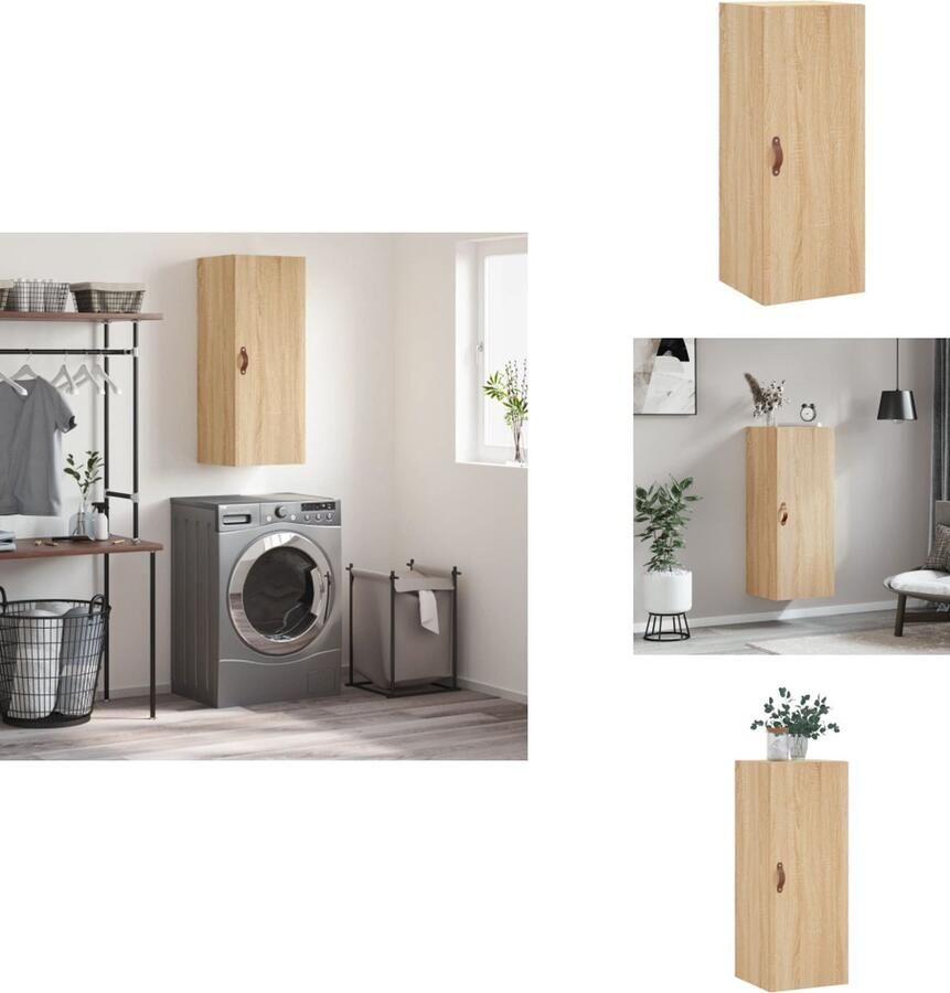 VidaXL Wandkast Wandkasten Hangkast Hangende Kast Hangkast 34 5x34x90 cm sonoma eikenkleurig